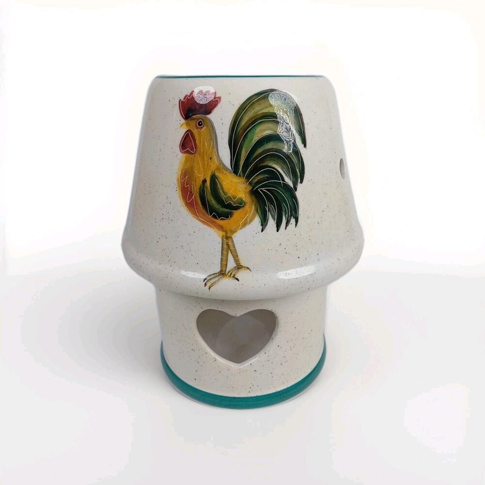 Chicken Rooster Large Jar Candle Holder and Shade Topper Country Farmhouse